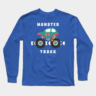 Vector illustration of monster truck with cartoon style Long Sleeve T-Shirt